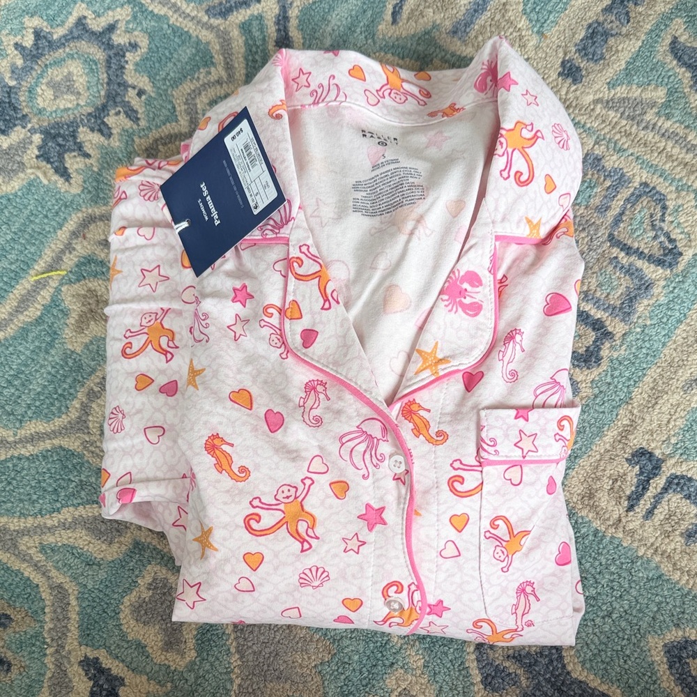 Roller Rabbit x Target Pajamas with Pink and Orange Sea Creature Print